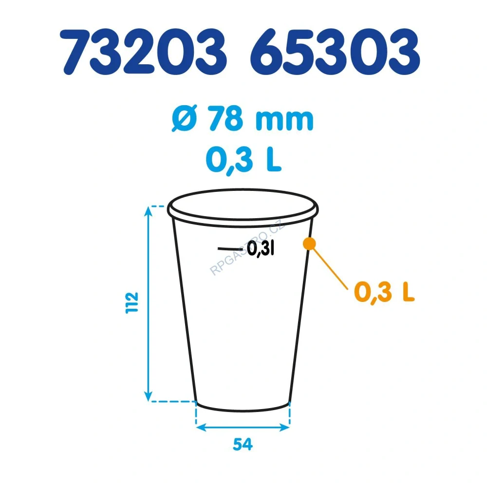 Neposíláme - Kelímek bílý 0,3 l -PP- (Ø 78 mm) [100 ks] (73203 - P7B) pouze osobní odběr
