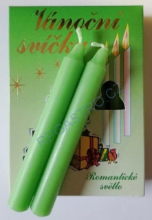 Vánoční svíčky na stromeček / do lampiónů světle zelené [12 ks] (DKSZ) E5