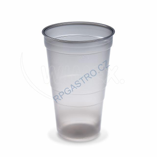 Kelímek vratný 0,5 l Reware Cheers, kouřový (PP) [25 ks] (PP750)