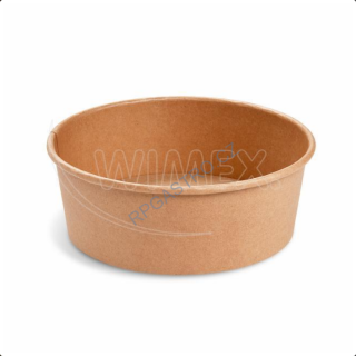 Papírové misky kulaté nepromastitelné kraft Ø185mm, 1300 ml [50 ks] (82913)