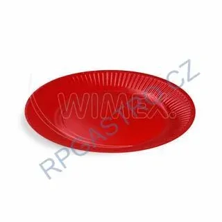 Papírové talíře červené mělké Ø 23 cm [10 ks] (65351)