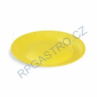 Papírové talíře žluté mělké Ø 23 cm [10 ks] (65355)