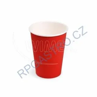 Papírové kelímky červené(PAP/PE) (Ø 74 mm), 240 ml [10 ks] (65391)