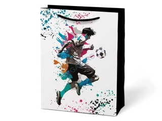 Dárková taška dětská vel.M motiv Fotbalista (19 x 25 + 10 cm), 1 ks (5252825.1)